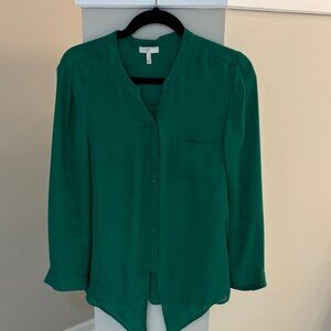 Joie | silk Emerald Green Blouse, Sz M
